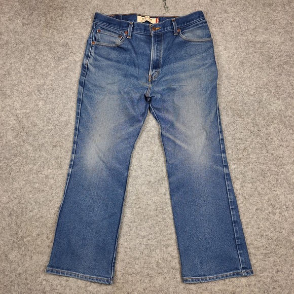 VTG Levis 517 Jeans Mens 36x29‎ Blue Light Wash Bootcut Denim - Picture 1 of 10